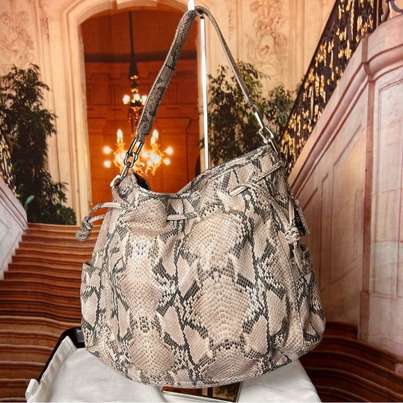 Cole Haan Python Embossed Leather Hobo Bag, excellent condition side pockets - Picture 1 of 17